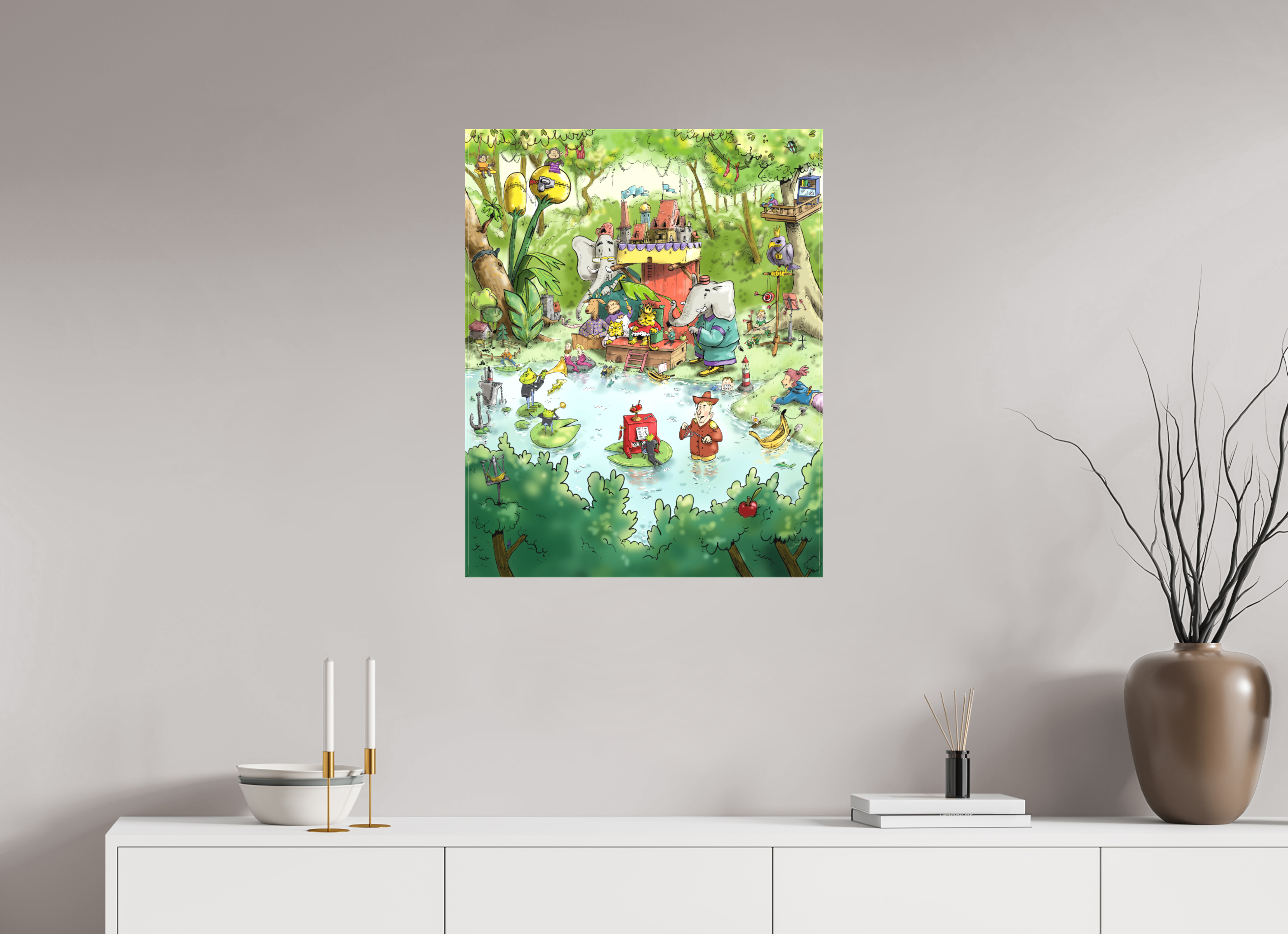 60 x 75,6 cm, Leinwand 20mm Trägerrahmen | Rand umgeschlagen Im Dschungel