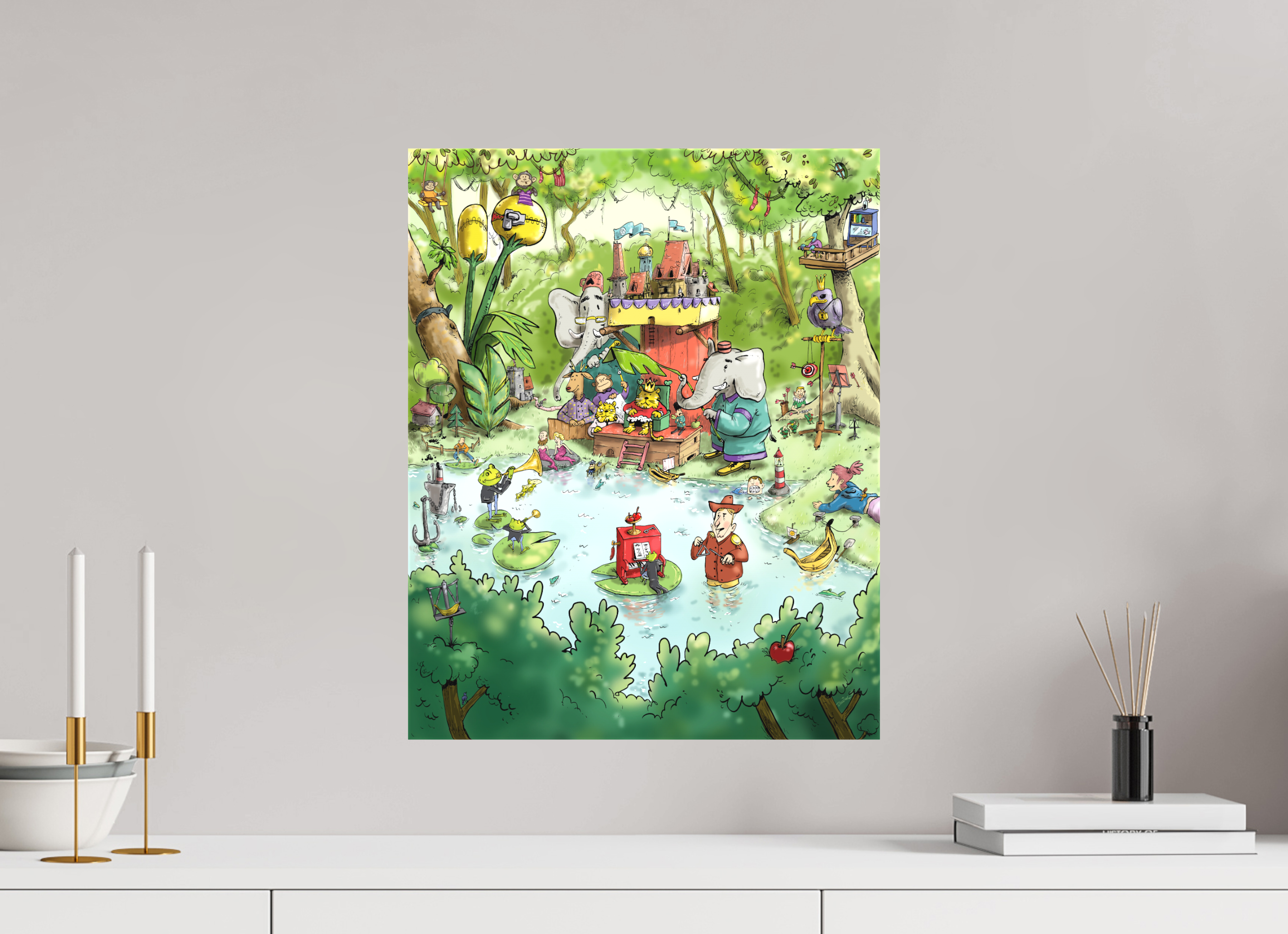 40 x 50,4 cm, Leinwand 20mm Trägerrahmen | Rand umgeschlagen Im Dschungel