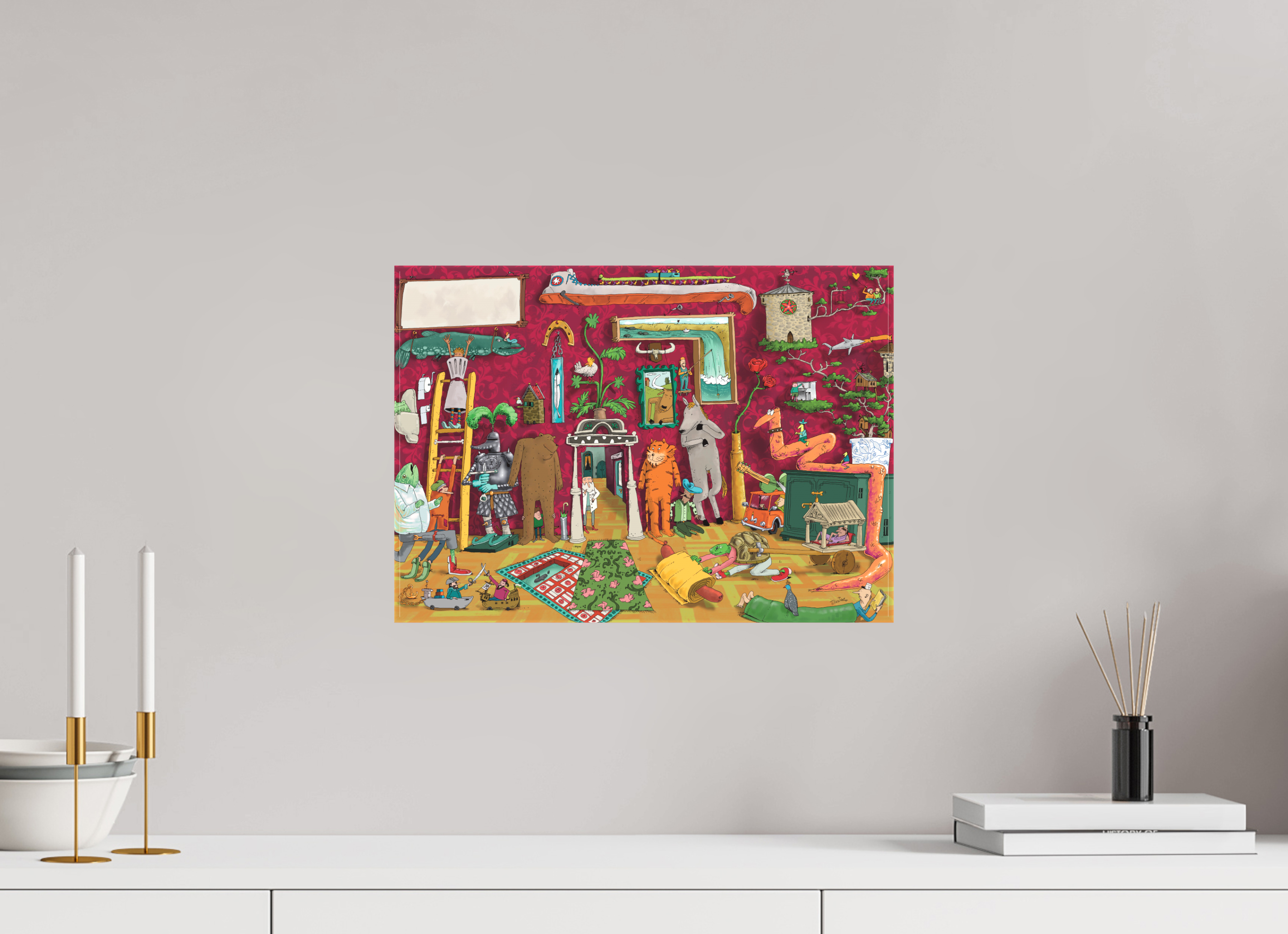 42,4 x 30 cm, Leinwand 20mm Trägerrahmen | Rand umgeschlagen Waldi ist weg