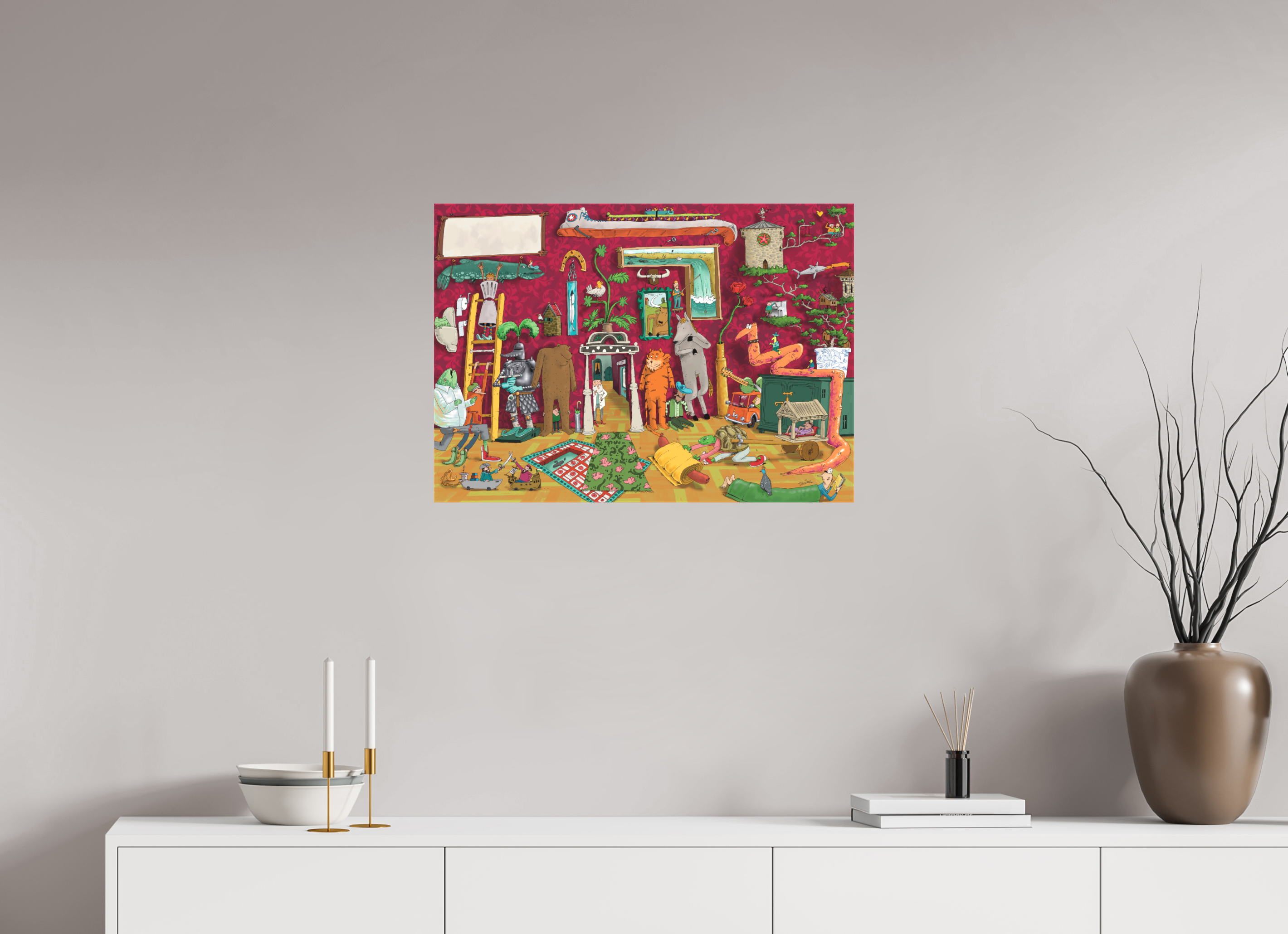 70,7 x 50 cm, Leinwand 20mm Trägerrahmen | Rand umgeschlagen Waldi ist weg